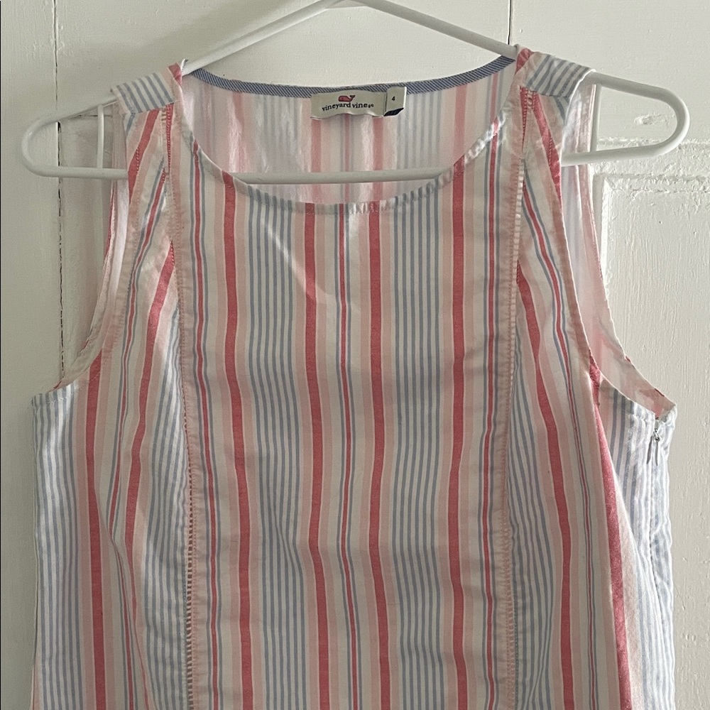 Vineyard Vines Women's Striped Blouse - Pink Blue White Shirt Top 4 small